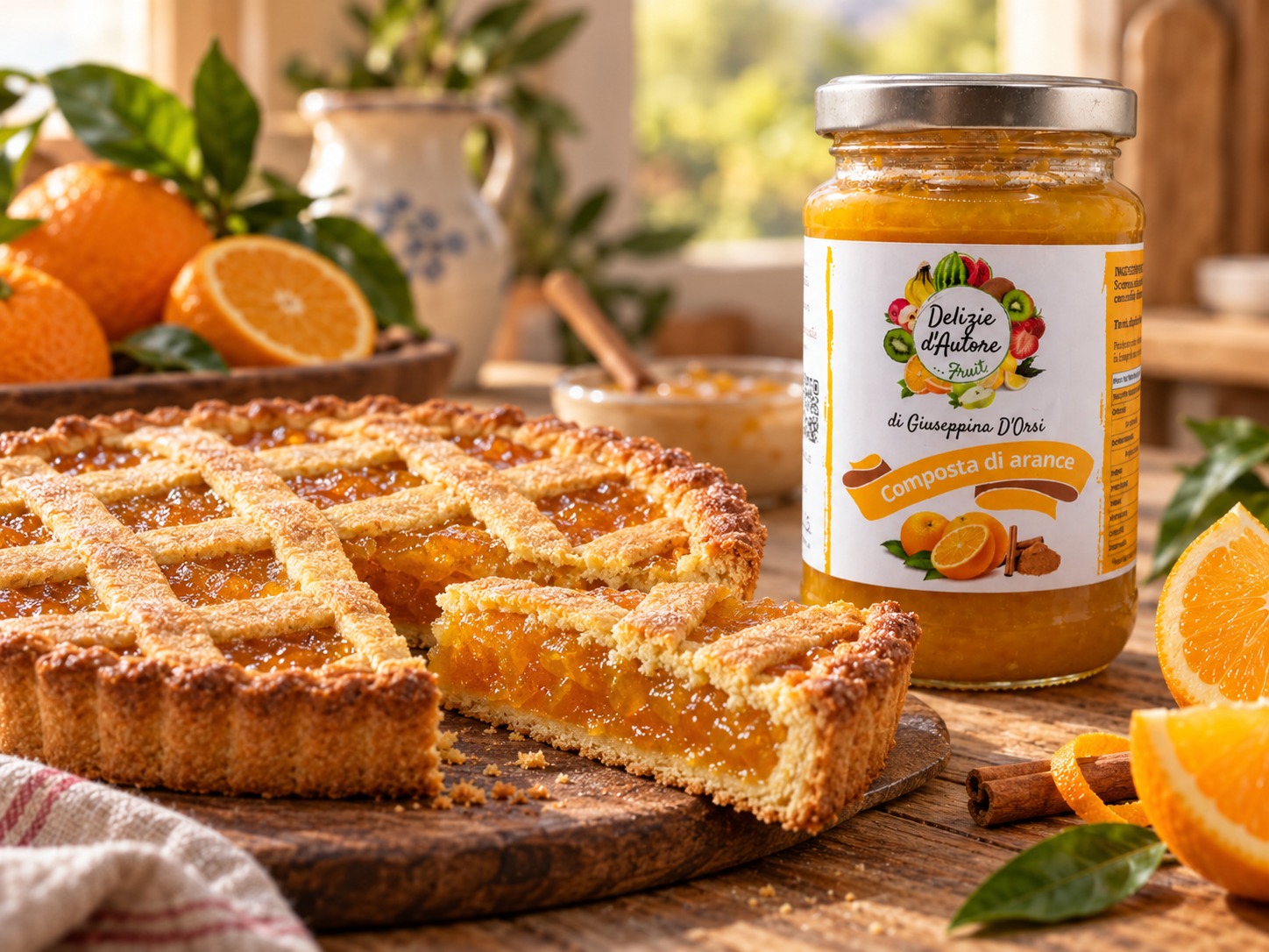 Crostata con composta di arance e cannella Delizie d'Autore