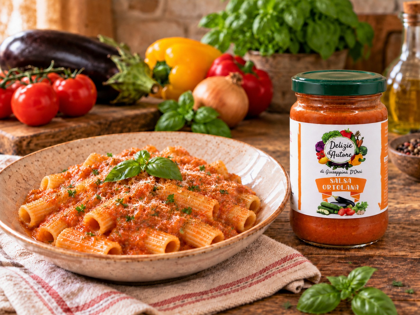 Pasta con Salsa Ortolana Delizie d'Autore